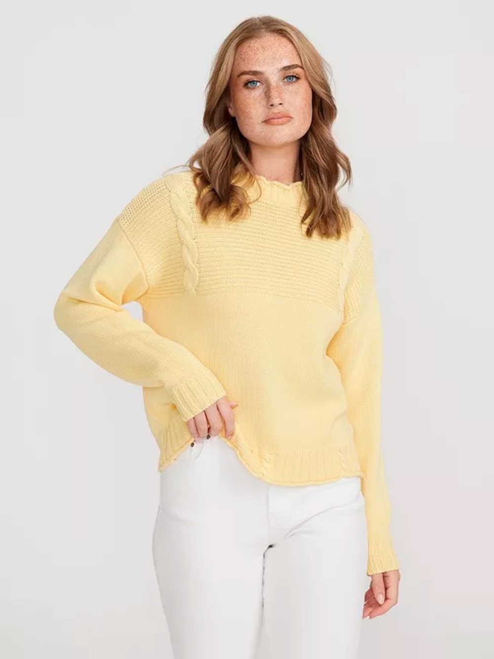 Holebrook Sweden Fanny Crew Yellow Sweater Organic Cotton size M